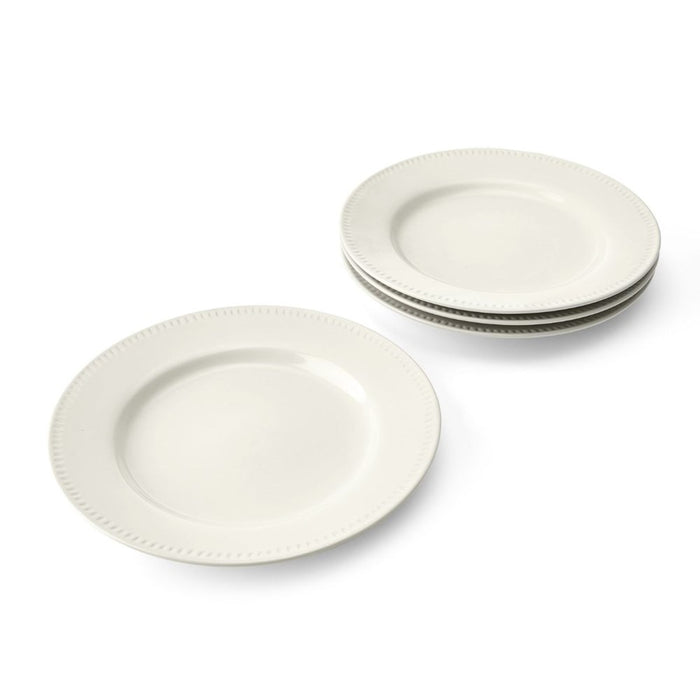 Mikasa Cranborne Stoneware 4 Piece Dinner Plate Set - 27cm- Cream