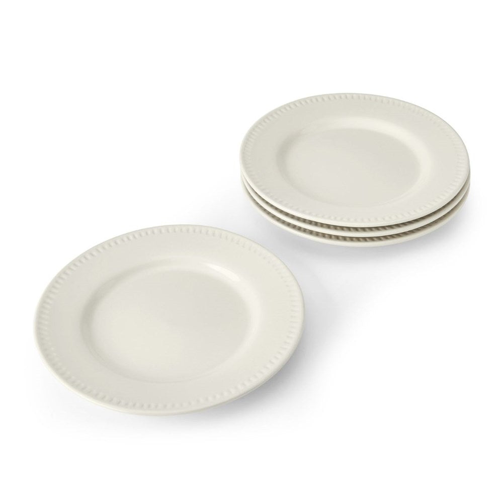 Mikasa Cranborne Stoneware 4 Piece Side Plate Set - 21cm- Cream Mikasa