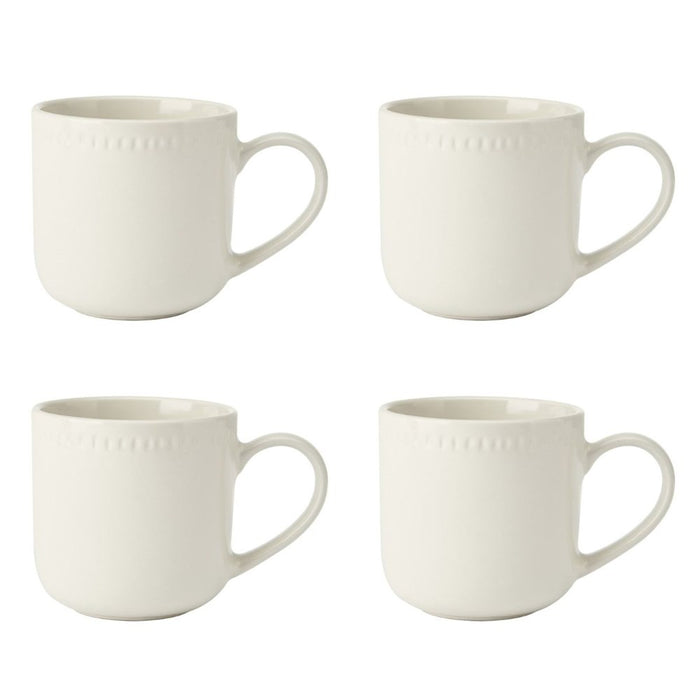 Mikasa Cranborne Stoneware 4 Piece Mug Set - 320ml - Cream