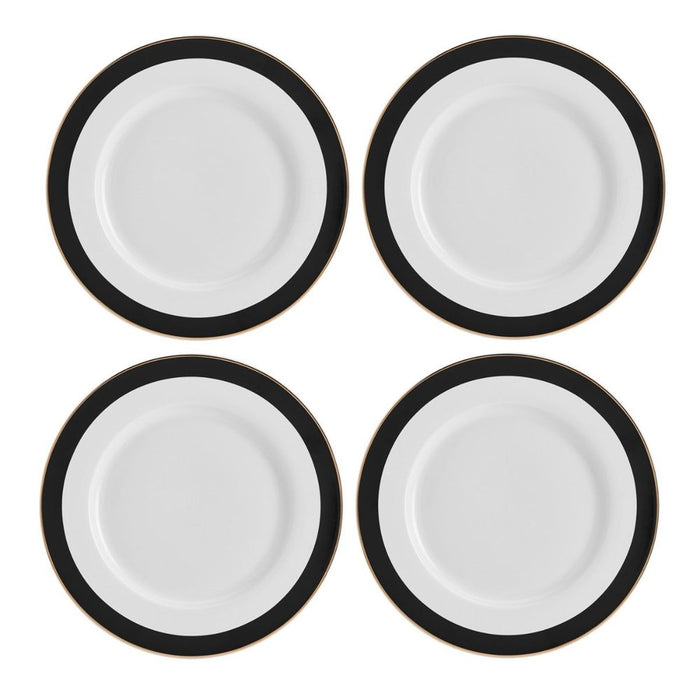 Mikasa Luxe Deco China Dinner Set - 12 piece - Black /White