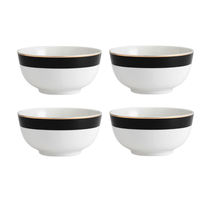 Mikasa Luxe Deco China Dinner Set - 12 piece - Black /White