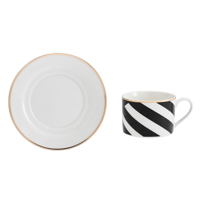 Mikasa Luxe Deco  China Tea for One Set - White /Black