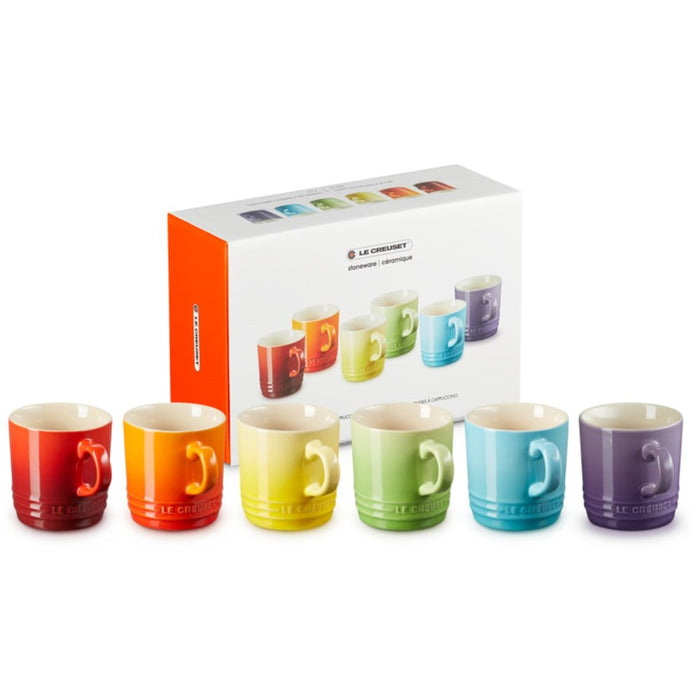 Le Creuset Stoneware Rainbow Mugs 200ml - Set of 6