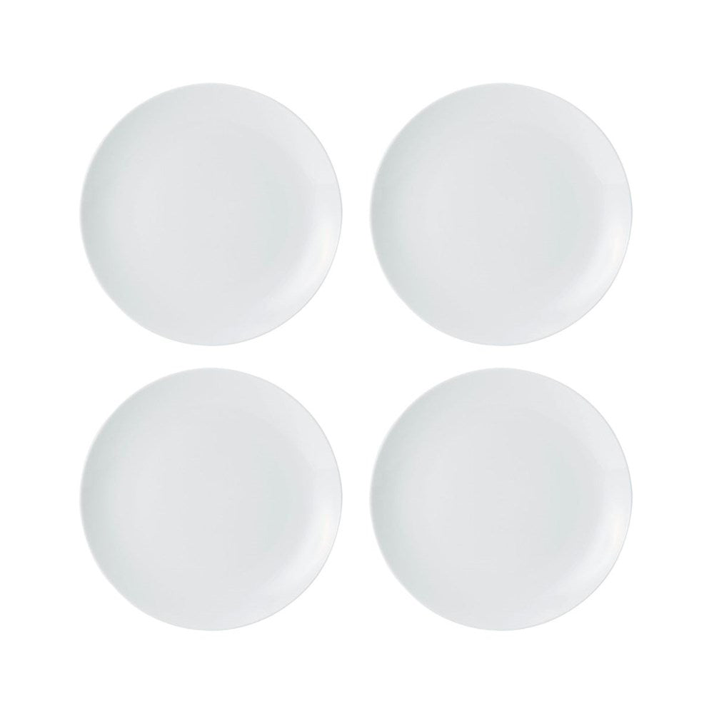 Mikasa Chalk 4-Piece Porcelain Side Plate Set - 21cm - White Mikasa