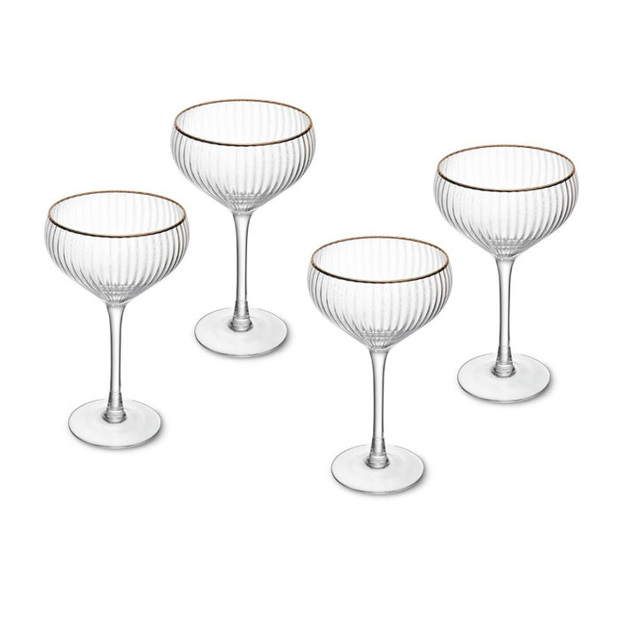 Mikasa Sorrento 4-Piece Crystal Coupe Champagne Glass Set - 350ml