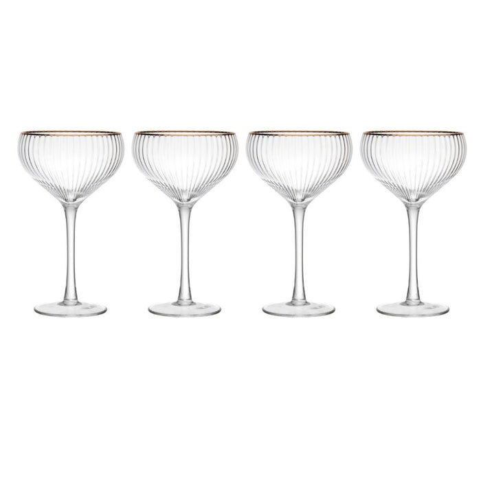 Mikasa Sorrento 4-Piece Crystal Coupe Champagne Glass Set - 350ml