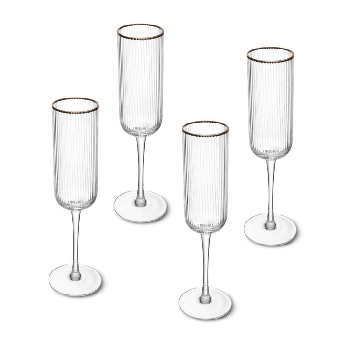 Mikasa Sorrento Crystal Champagne Flute Glass Set 200ml - Set of 4