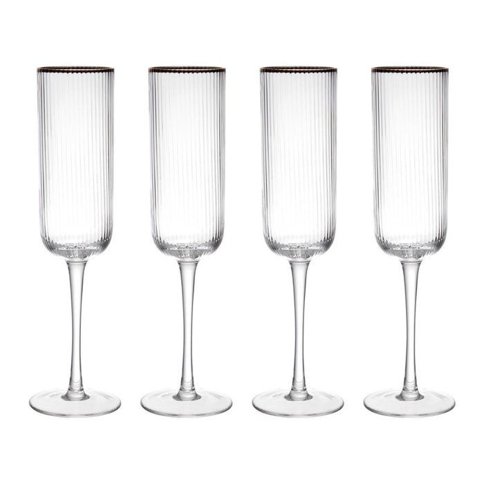 Mikasa Sorrento Crystal Champagne Flute Glass Set 200ml - Set of 4