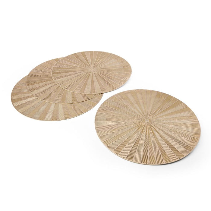 Mikasa 4-Piece Round PU Gold Placemat Set - 38cm