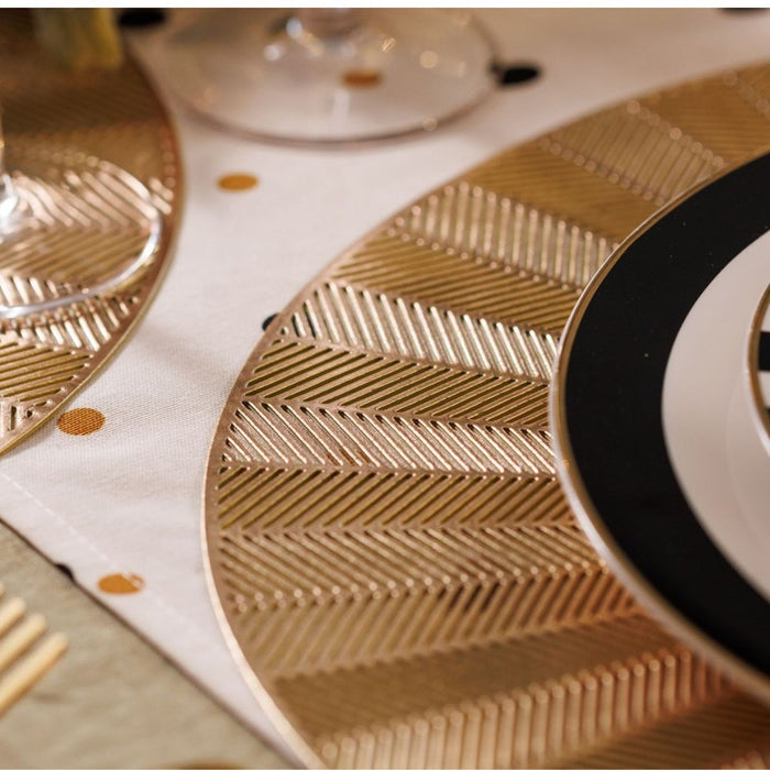 Mikasa 4-Piece Round PU Gold Placemat Set - 38cm