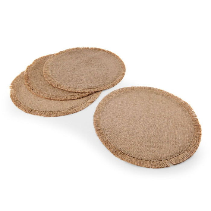 Mikasa 4-Piece Round Hessian Placemat Set - Natural - 38cm