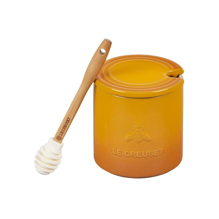 Le Creuset Stoneware Boston Honey Pot & Dipper 425ml - Nectar