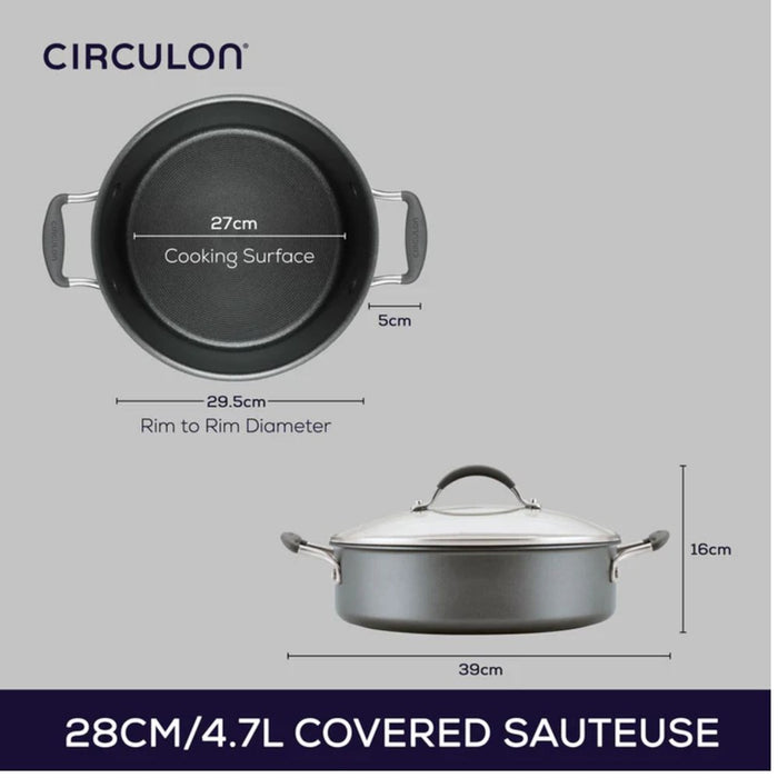 Circulon ScratchDefense A1 Covered Sauteuse - 28cm