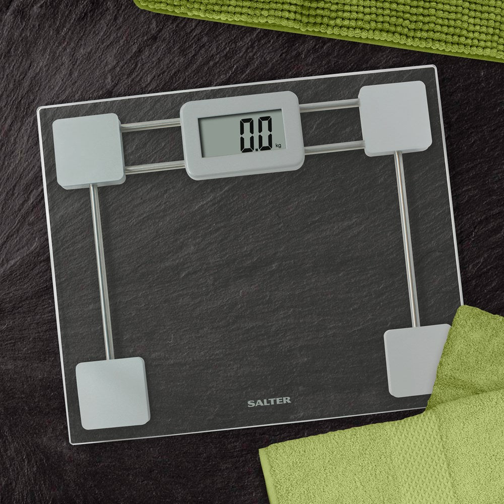 Salter Toughened Glass Compact Electronic Bathroom Scale