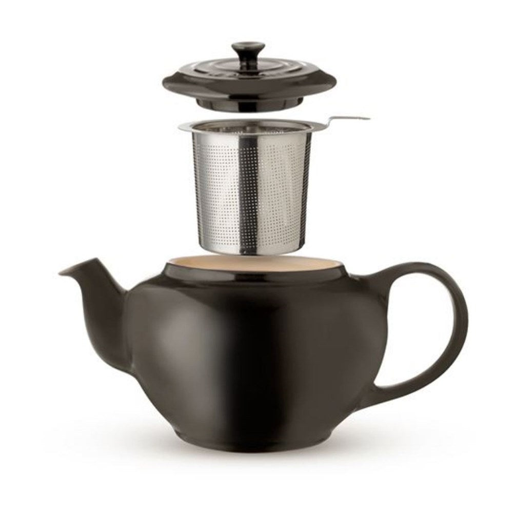 Le Creuset Stoneware Teapot with Stainless Steel Infuser - Satin Black