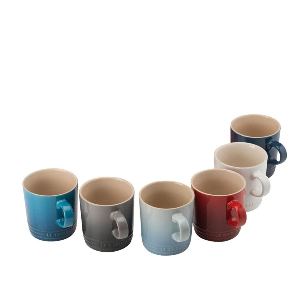 Le Creuset Stoneware Mugs 350ml - Set of 6 - Coastal Rainbow
