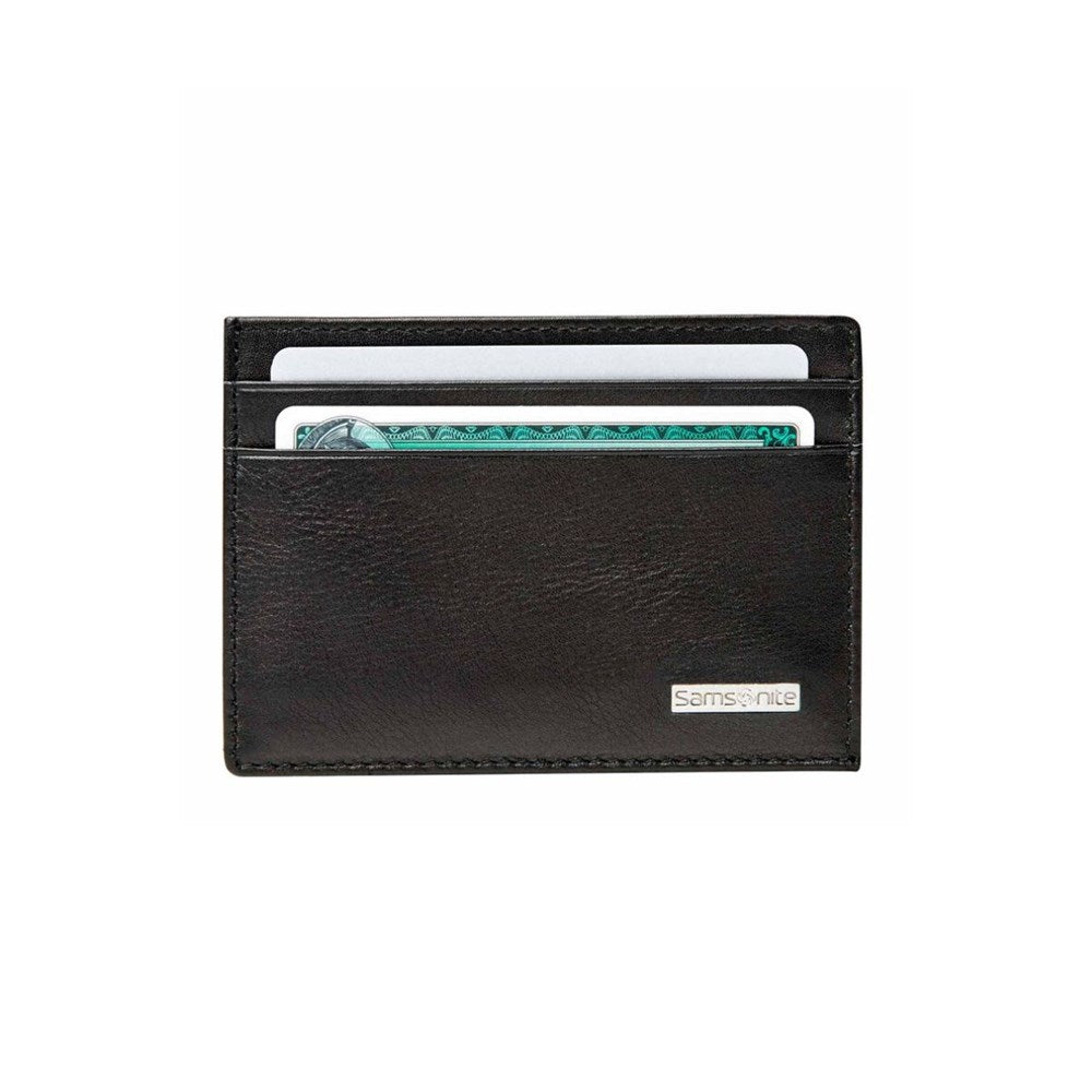 Samsonite DLX Leather Card and Note Holder (4CC) - Black Samsonite