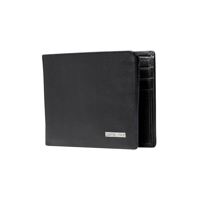 Samsonite DLX Leather Wallet with ID and RFID blocking (9CC) - Black