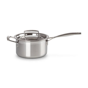 Le Creuset Classic 3 Ply Stainless Steel Saucepan with Lid - 16cm