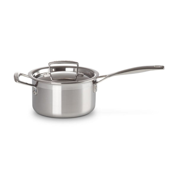 Le Creuset Classic 3 Ply Stainless Steel Saucepan with Lid - 16cm