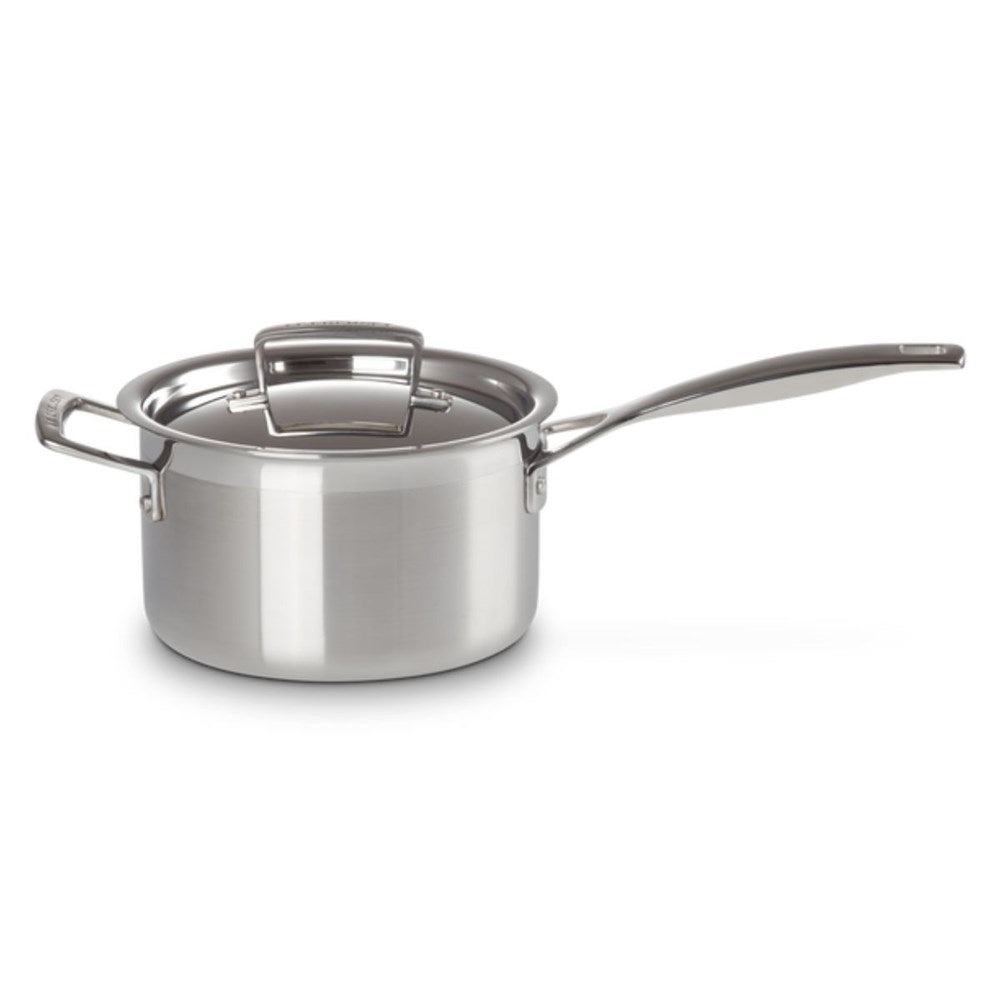 Le Creuset Classic 3 Ply Stainless Steel Saucepan with Lid - 18cm