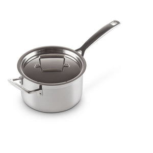 Le Creuset Classic 3 Ply Stainless Steel Saucepan with Lid - 18cm