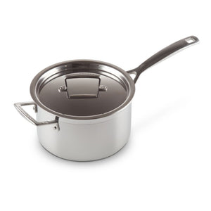 Le Creuset Classic 3 Ply Stainless Steel Saucepan with Lid - 20cm