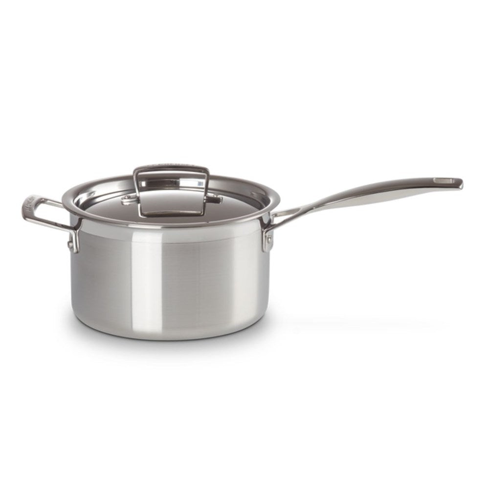 Le Creuset Classic 3 Ply Stainless Steel Saucepan with Lid - 20cm