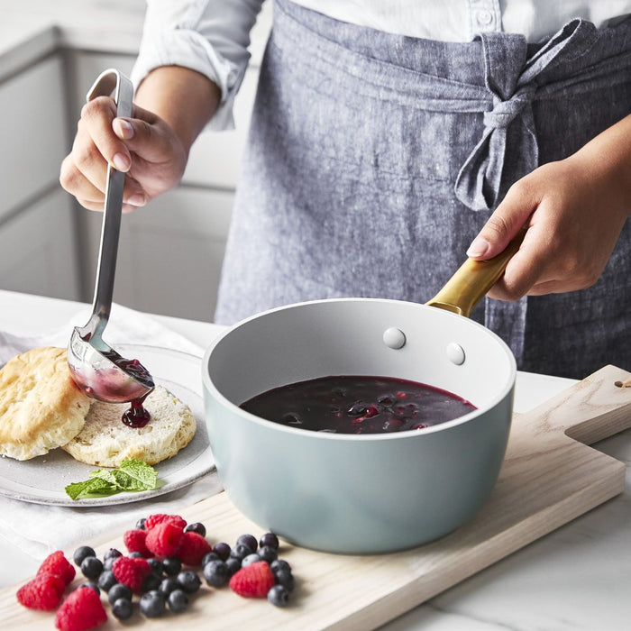 Greenpan Padova Covered Saucepan - 18cm/2L - Smokey Blue