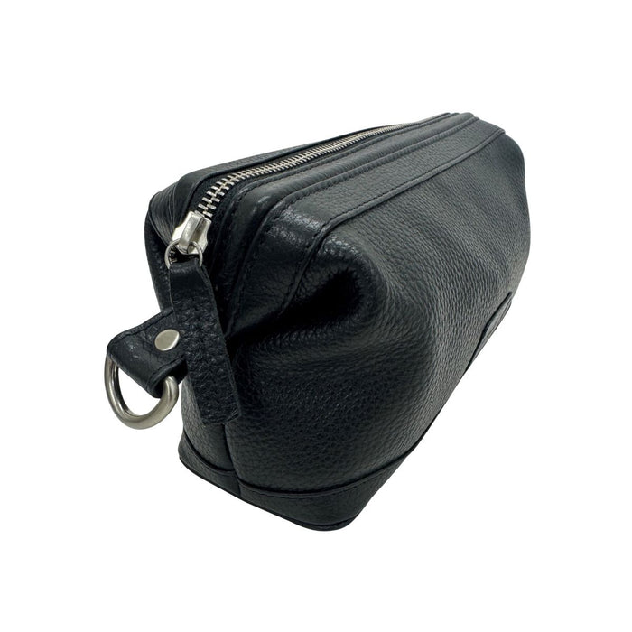 Condotti Tiber Leather Wash Bag - Black