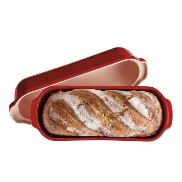 Emile Henry Large Bread Loaf Baker - 39.5 x 15cm - Burgundy Emile Henry