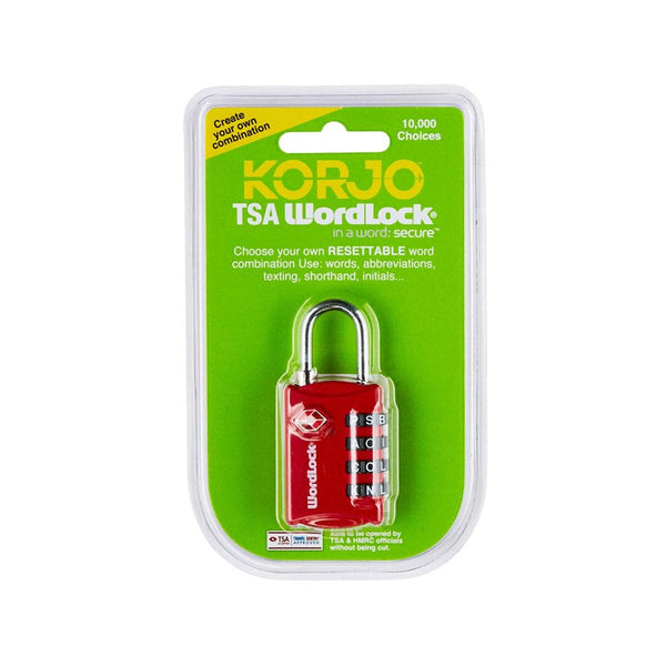 Korjo Wordlock Luggage Lock - Red Korjo