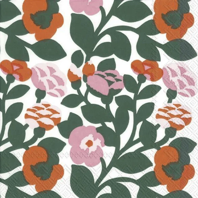 Marimekko Green Orange Luncheon Napkin Marimekko