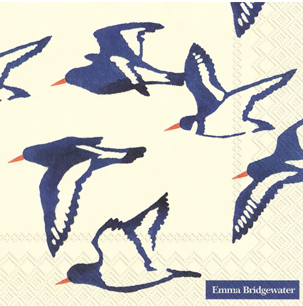 Emma Bridgewater Oyster Catchers Cream Luncheon Napkin Emma Bridgewater