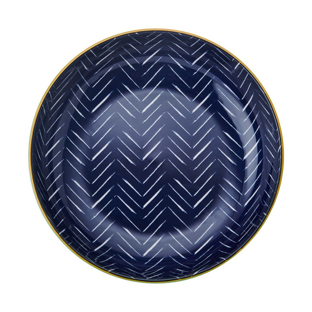 Mikasa Stoneware Bowl - 21cm - Indigo Chevron Mikasa
