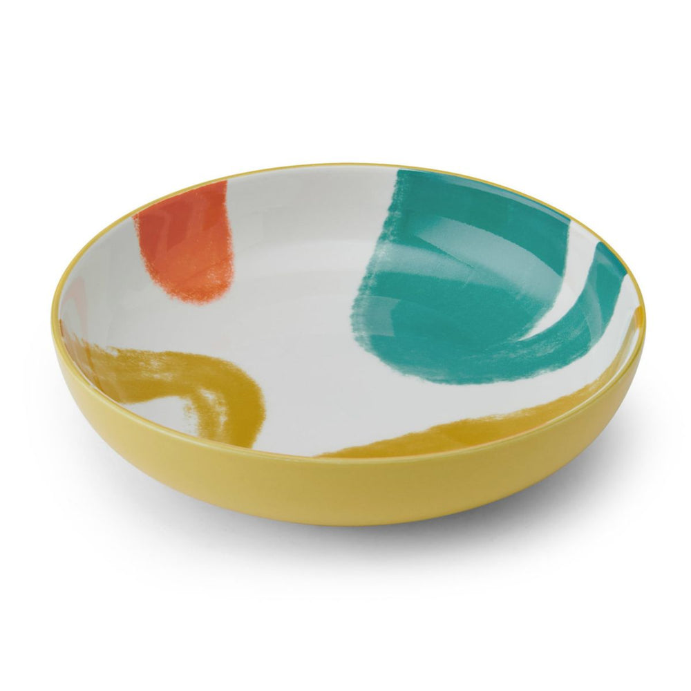 Mikasa Stoneware Bowl - 21cm - Yellow Abstract Mikasa