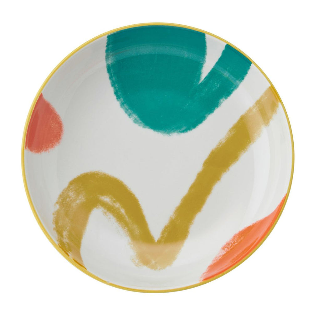 Mikasa Stoneware Bowl - 21cm - Yellow Abstract Mikasa
