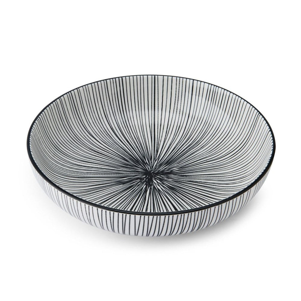 Mikasa Stoneware Bowl - 21cm - Black Stripe