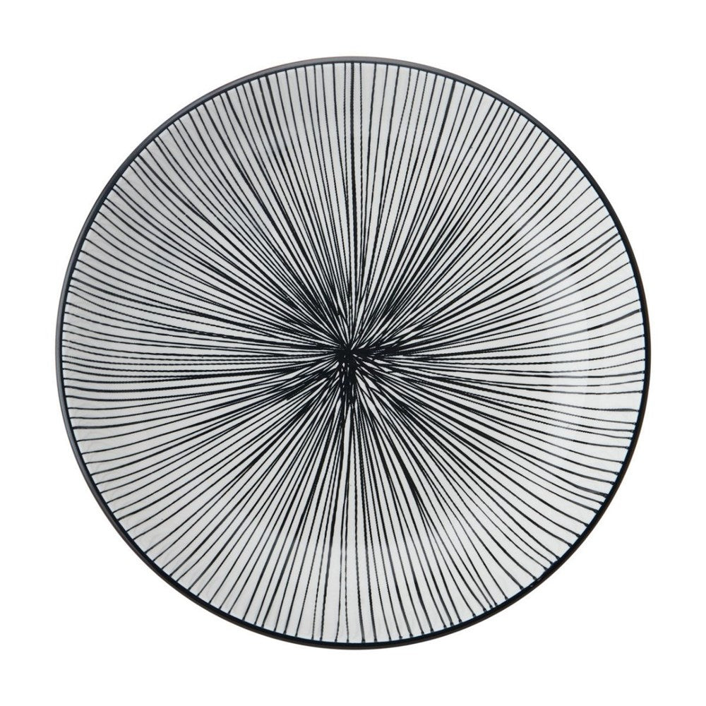 Mikasa Stoneware Bowl - 21cm - Black Stripe