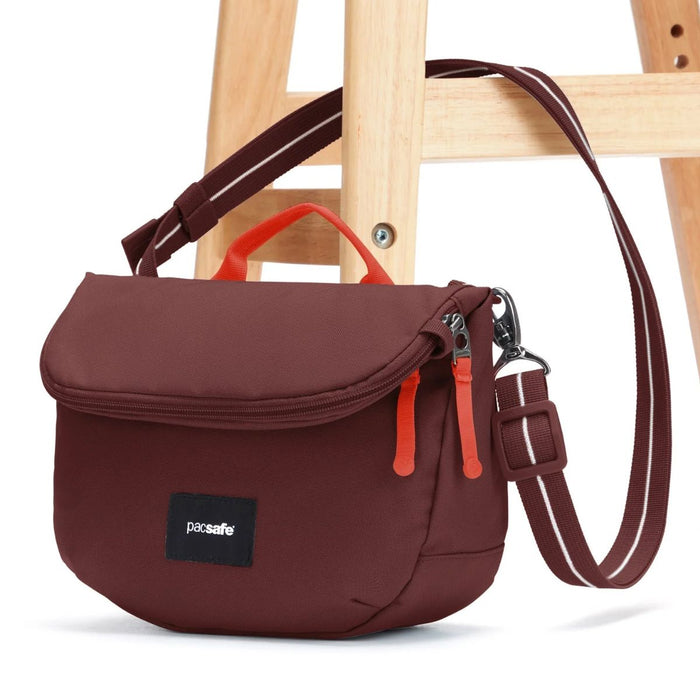 Pacsafe Go anti-theft Saddle Crossbody Bag - Garnet Red