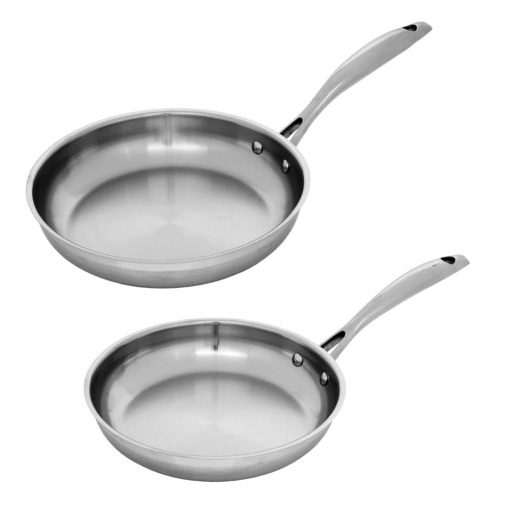 Swiss Diamond Premium Steel Fry Pan 2 Piece Set - 20 and 28cm Swiss Diamond