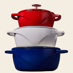 Lodge Cast Iron Enamel Dutch Oven 5.65L - 28.5cm - 3 Colours Lodge