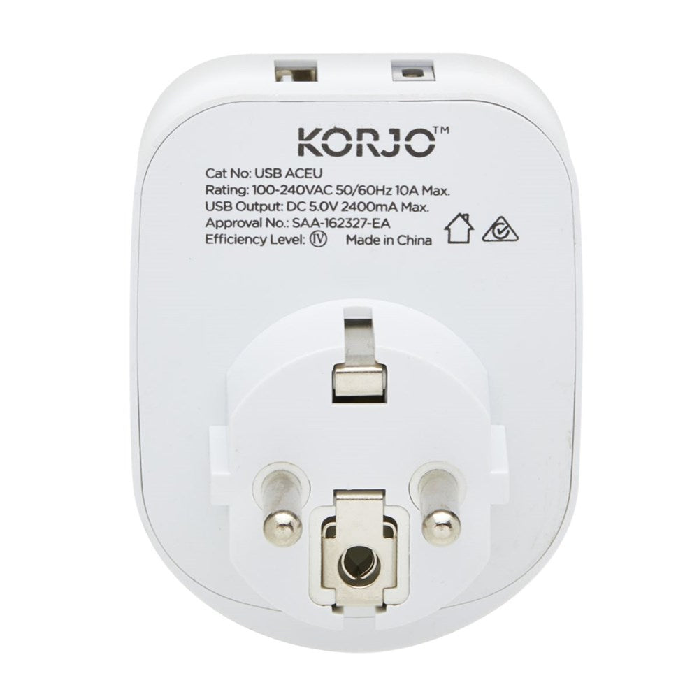 Korjo USB AC Adaptor - Europe Korjo