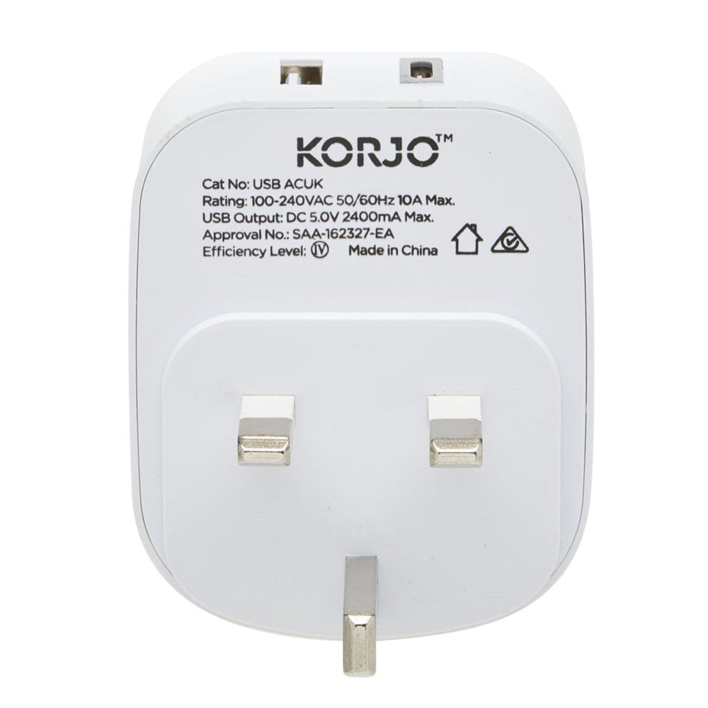 Korjo USB AC Adaptor - UK Korjo