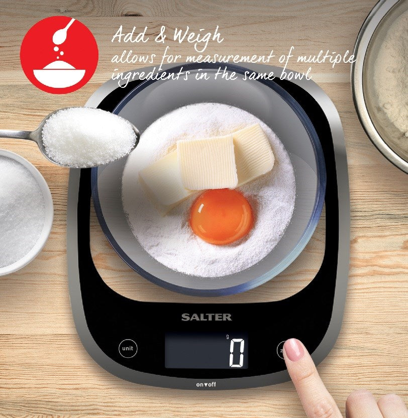 Salter Curve Glass Digital Kitchen Scale Salter