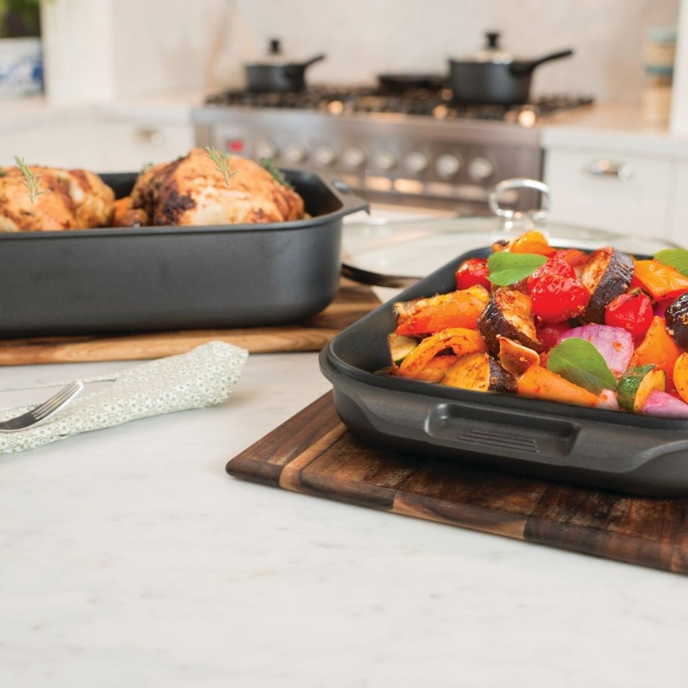 Pyrolux Induction Hard Anodised+ 3 Piece Double Roaster Set - Home Essentials