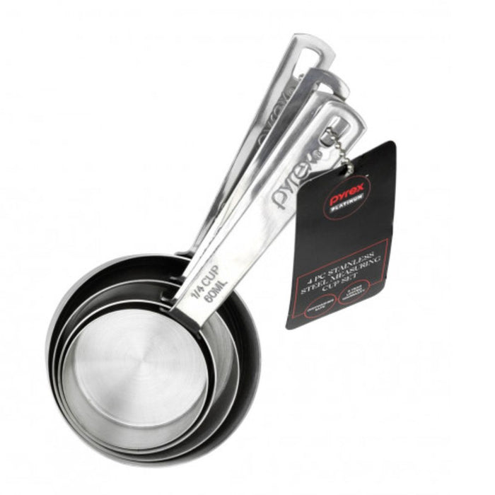 Pyrex Platinum Stainless Steel Measuring Cup 4pc Set