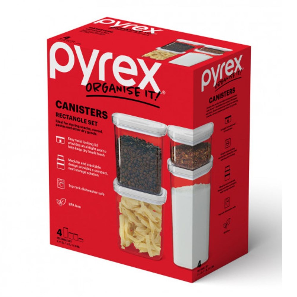 Pyrex Canister Rectangle 4pc Set