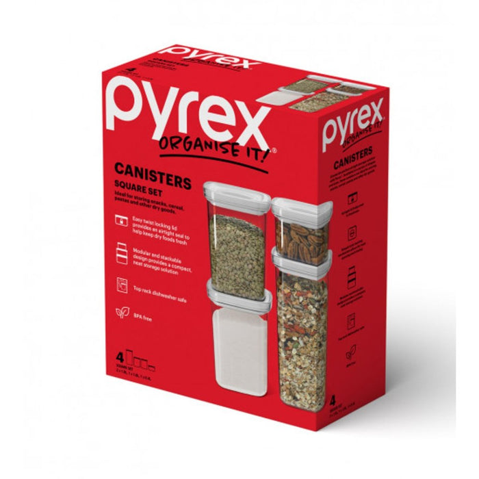 Pyrex Canister Square 4pc Set — Home Essentials