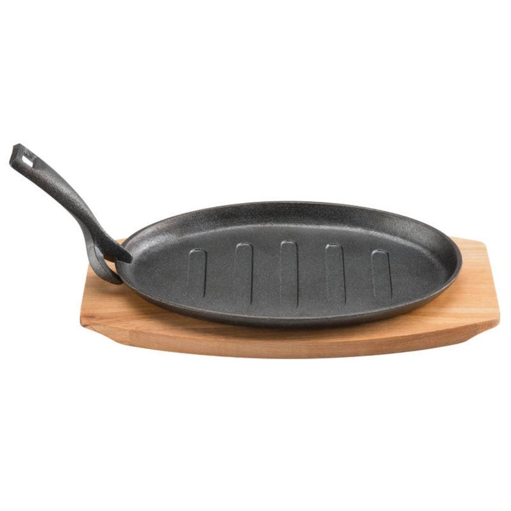 Pyrolux Pyrocast Oval Sizzle Plate with Maple Tray